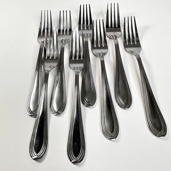 Hampton Silversmiths Malibu Salad Forks Lot 1 Set of 8 - Picture 2 of 9